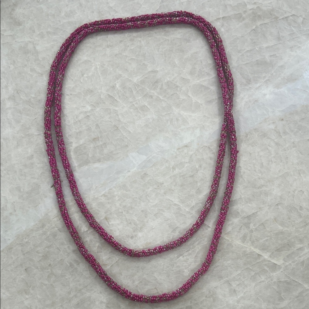 Elegant Pink Beaded Necklace